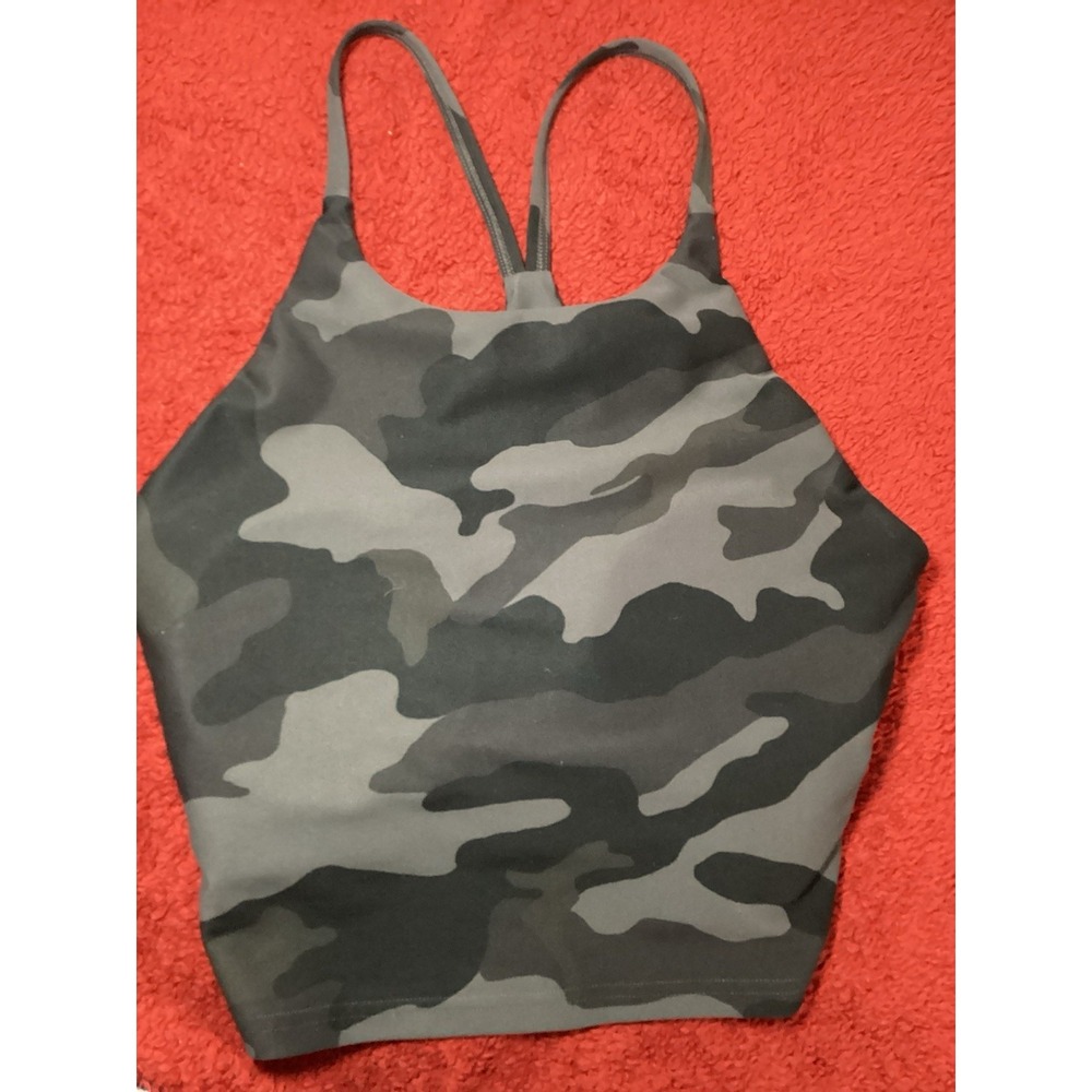 Old‎ Navy Powersoft Longline Wirefree Padded Camo Sports Bra Womens Small
